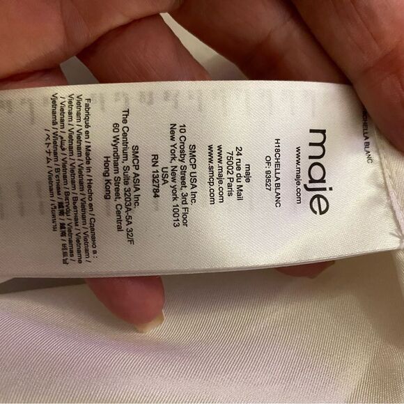 Maje 100% silk open shoulder ruffle blouse, L - Picture 10 of 10